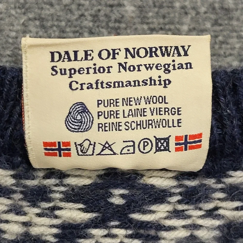 Vintage 90s Dale Of Norway Cardigan Knitted Wool Sweater Men's Size X-Large - Picture 7 of 13